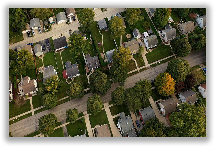 aerial view of home